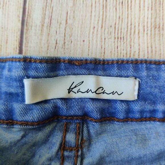 KanCan distressed fray hem denim shorts sz 27 - Picture 7 of 8